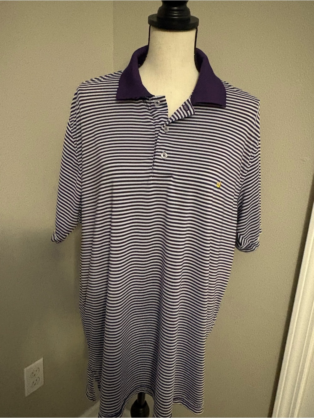 Southern Marsh Purple and White Striped Polo Shirt-Men’s